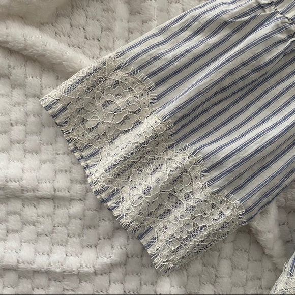Zara | Striped Blouse with Lace Detailing - Picture 3 of 3